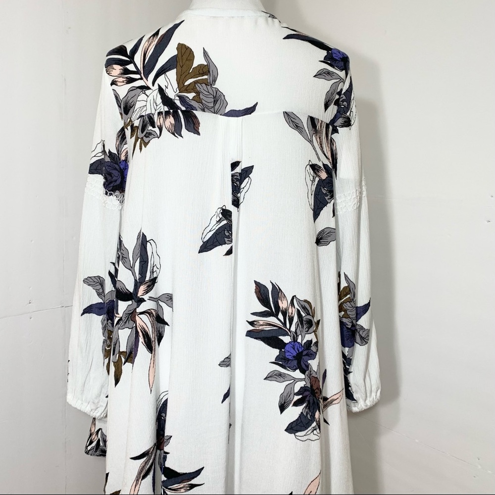 SOLD-Free People Floral Choker Neck Swing Pocket Tunic - Picture 6 of 14